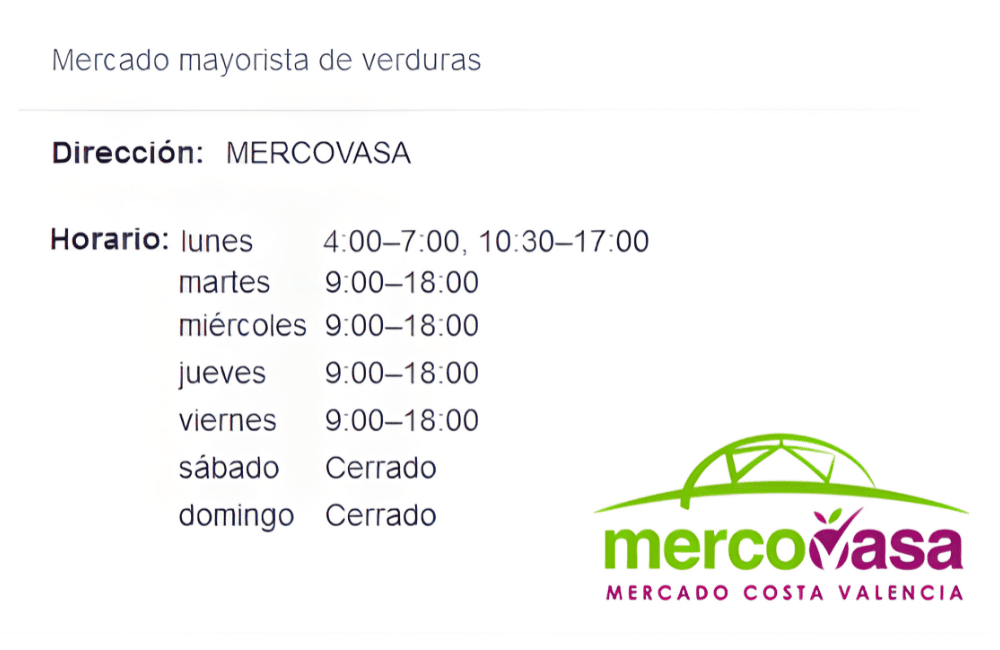 Horario Mercovasa